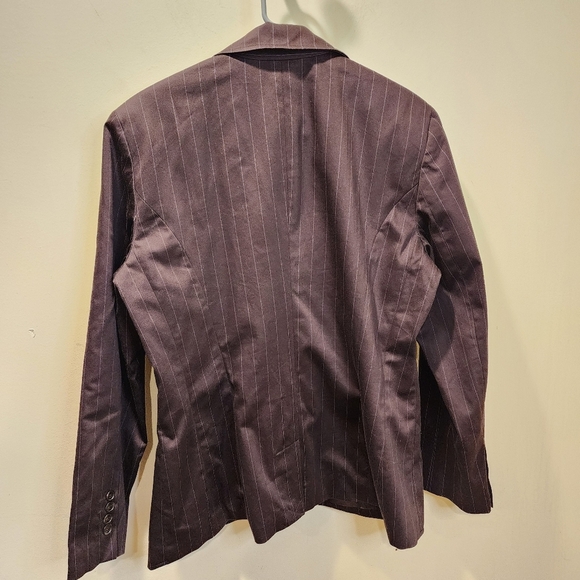 WORTHINGTON Brown Pinstripe Women's  Blazer Size 14 - Picture 3 of 11
